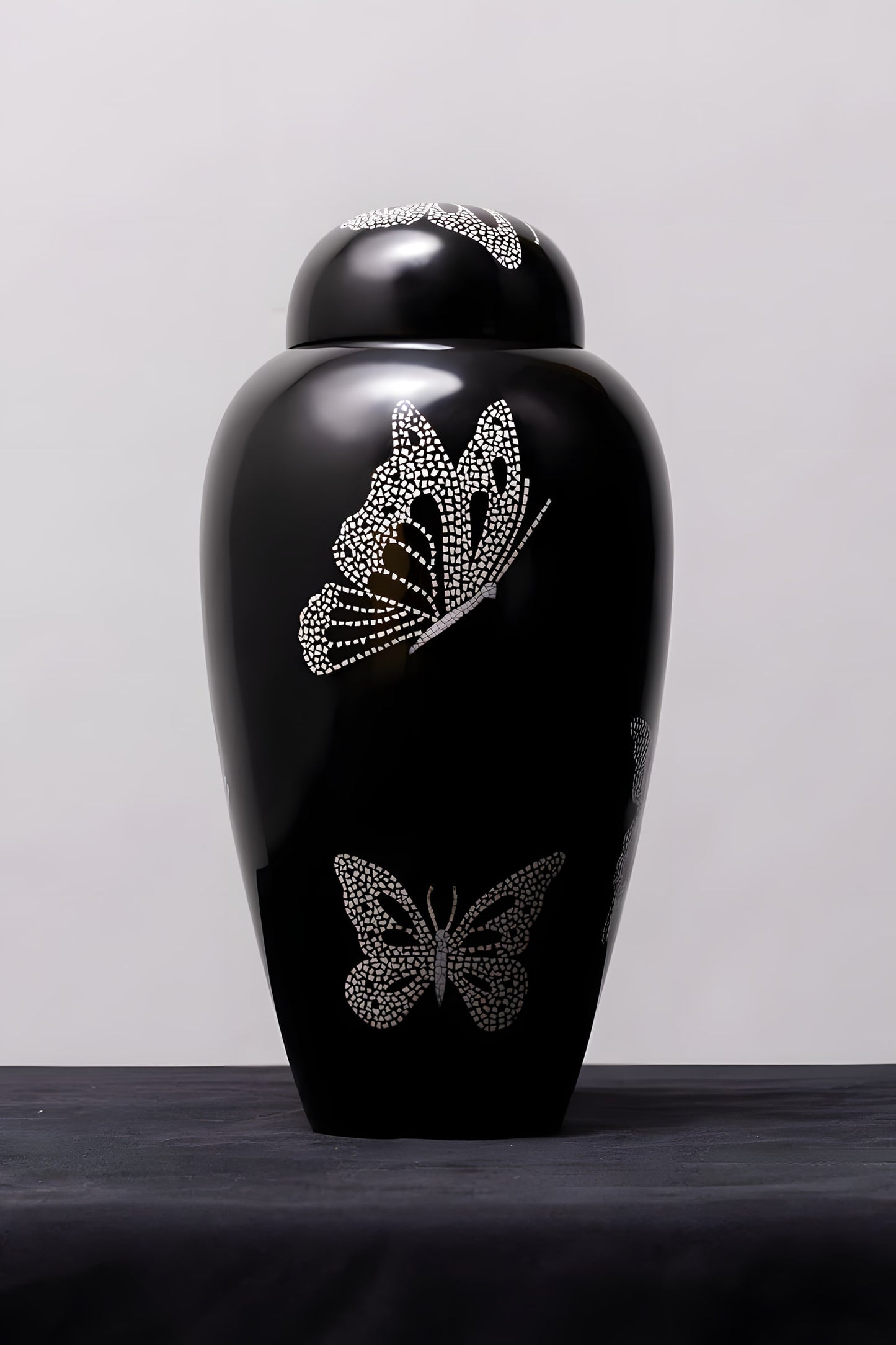 Butterfly — natural lacquer memorial urn — Stocker Studio, Siem Reap, Cambodia