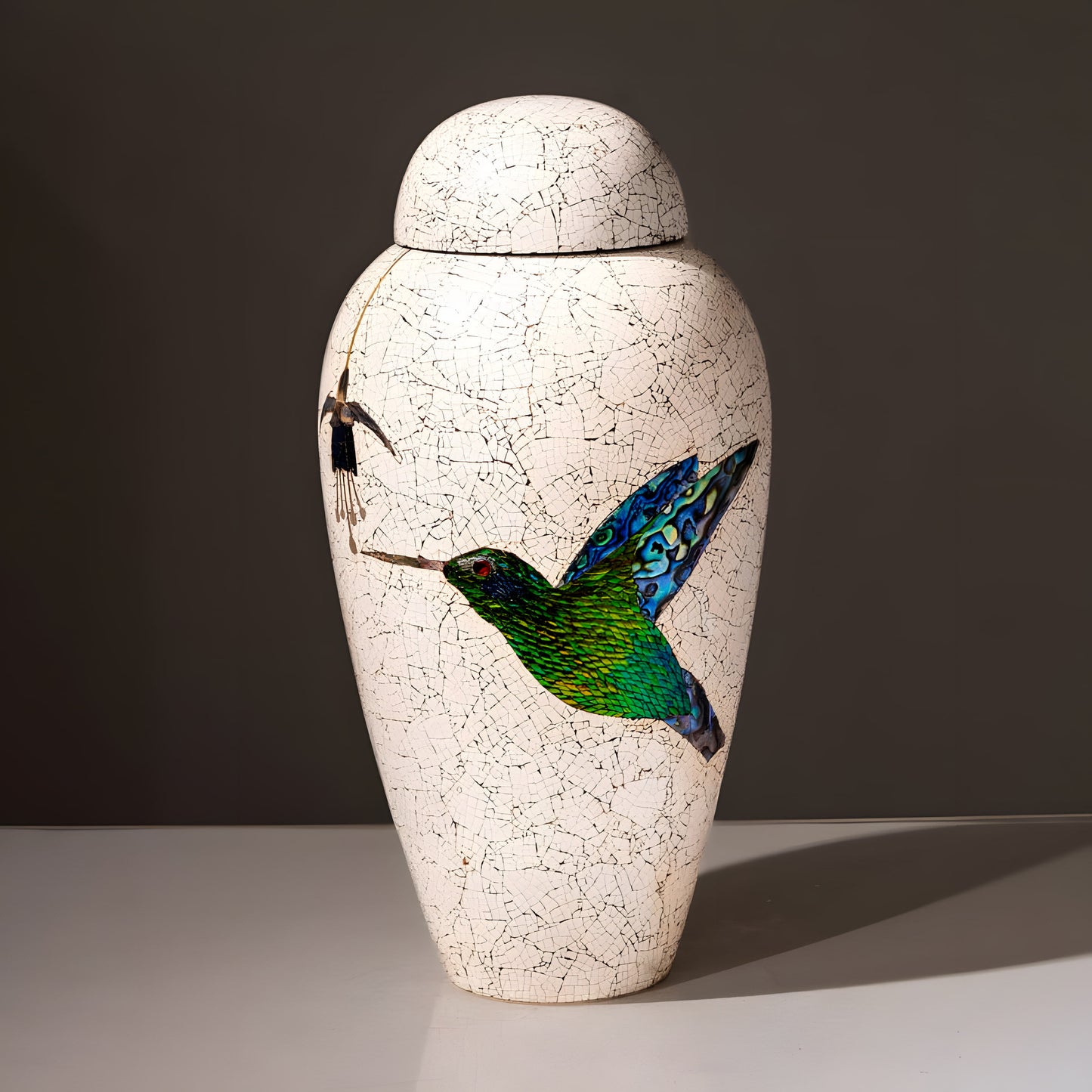 Colibri 2 — natural lacquer memorial urn — Stocker Studio, Siem Reap, Cambodia