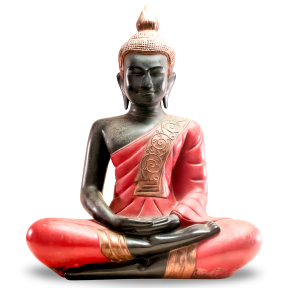 Meditating Buddha — Black, Red & Gold