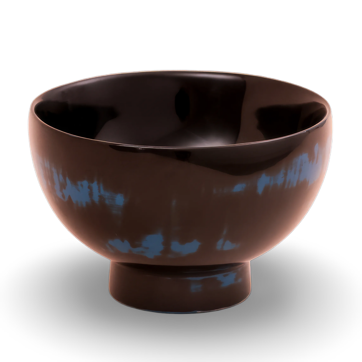 Blue cloudy lacquer rice bowl 7cm handcrafted in Siem Reap Cambodia by Stocker Studio