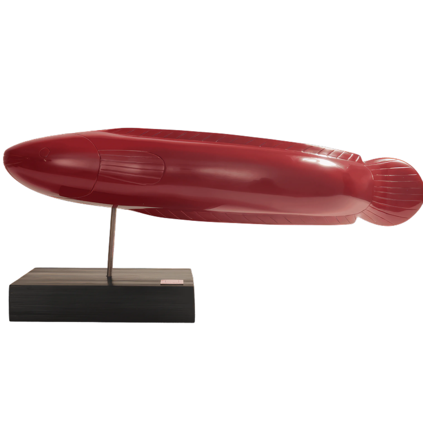 Red copper lacquer fish sculpture handcrafted in Siem Reap Cambodia by Stocker Studio