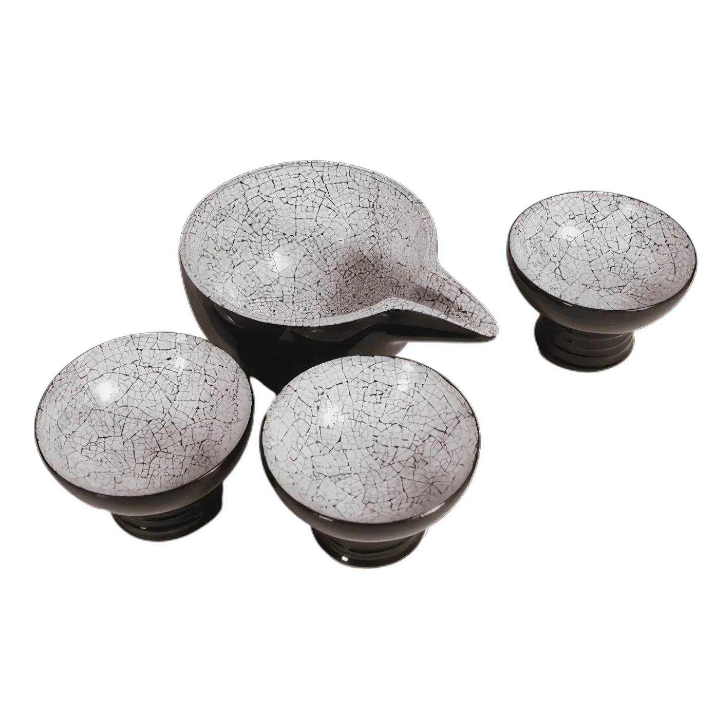 Eggshell lacquer sake set handcrafted in Siem Reap by master artisan Eric Stocker