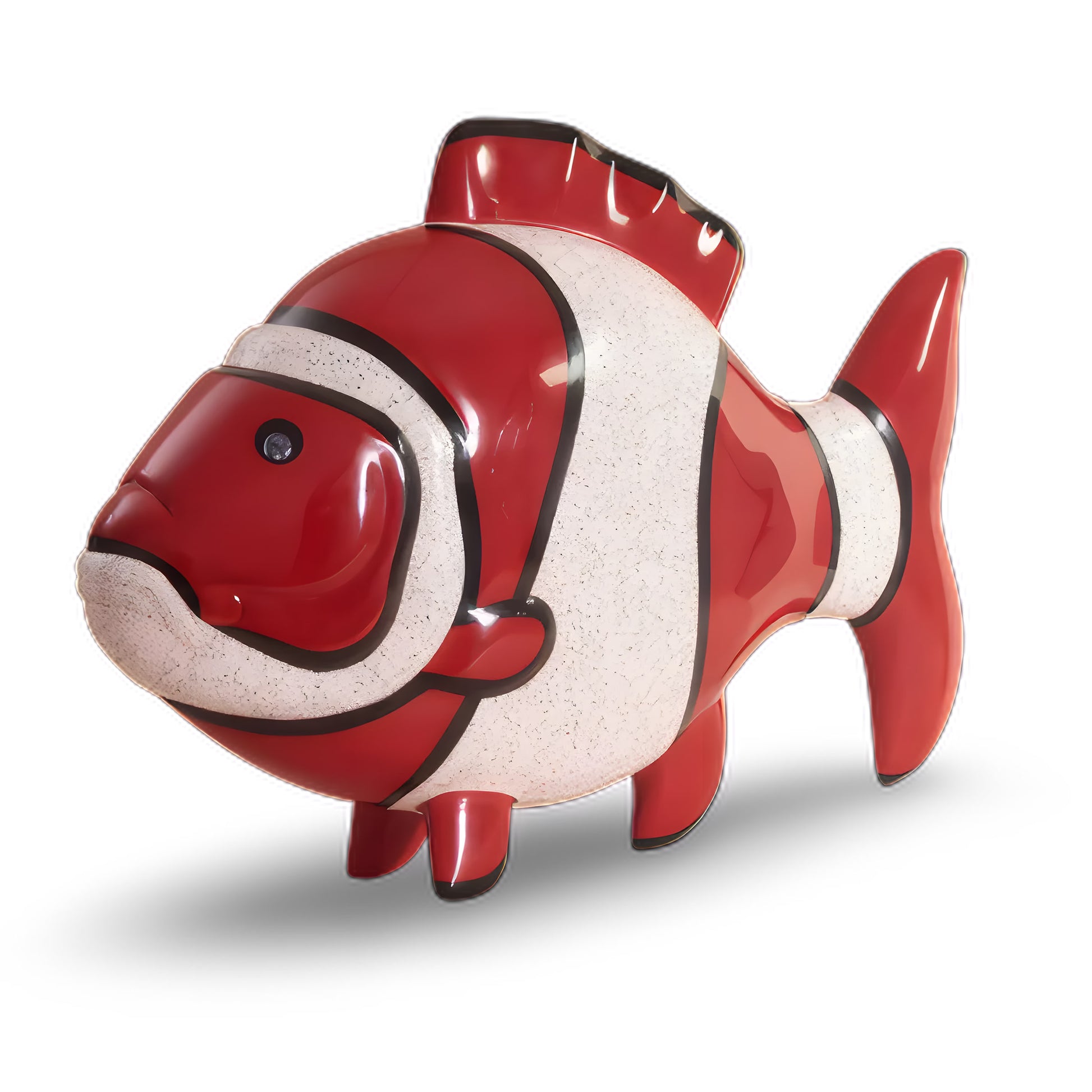 Clown fish eggshell lacquer sculpture 58cm by Stocker Studio Cambodia