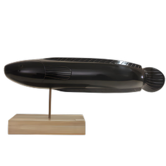Black copper lacquer fish sculpture by Stocker Studio Siem Reap Cambodia