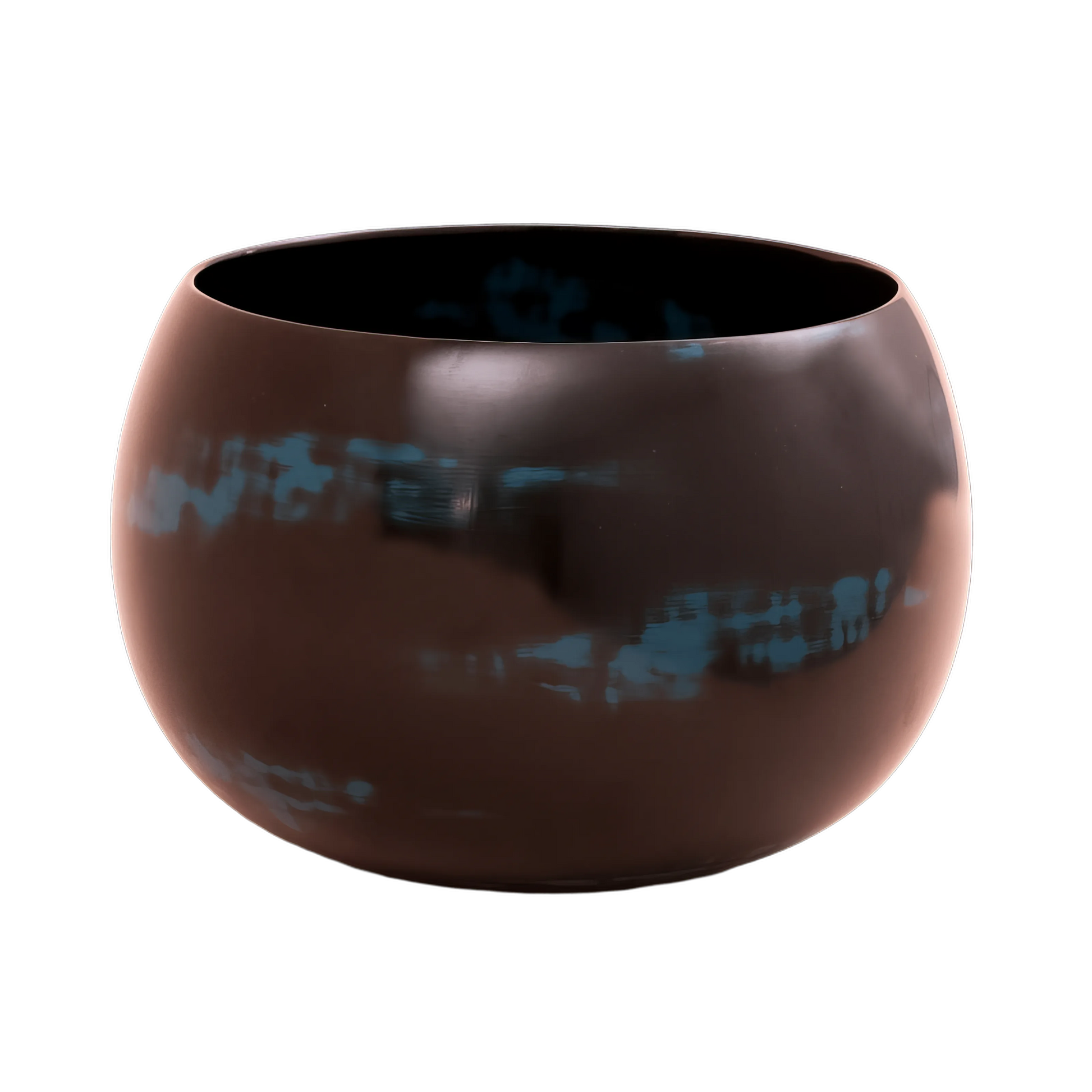 Blue cloudy lacquer bowl 15cm handcrafted in Siem Reap Cambodia by Stocker Studio