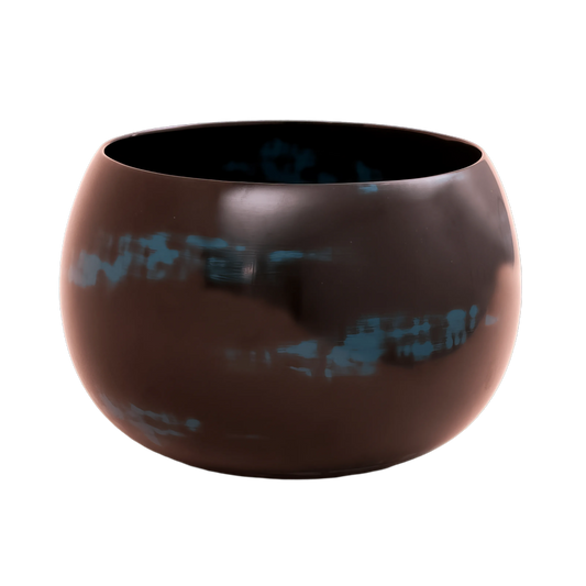 Blue cloudy lacquer bowl 15cm handcrafted in Siem Reap Cambodia by Stocker Studio