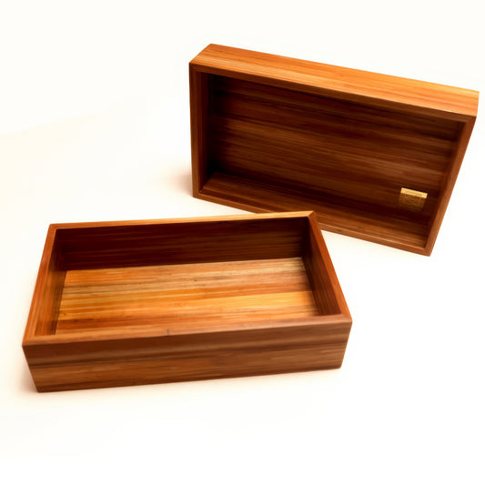 Rye Straw Box — Black Geometric — rye straw marquetry on lacquer — Stocker Studio, Siem Reap, Cambodia
