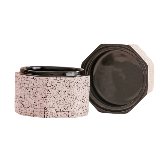 Box Eggshell - Octagonal — natural lacquer with eggshell mosaic — Stocker Studio, Siem Reap, Cambodia