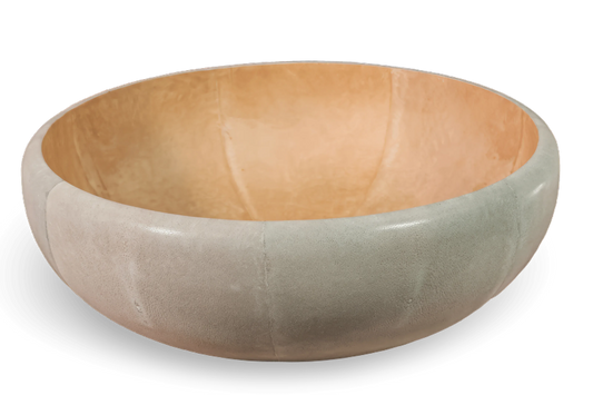 Lacquer cup with stingray and goat skin finish handcrafted by Stocker Studio