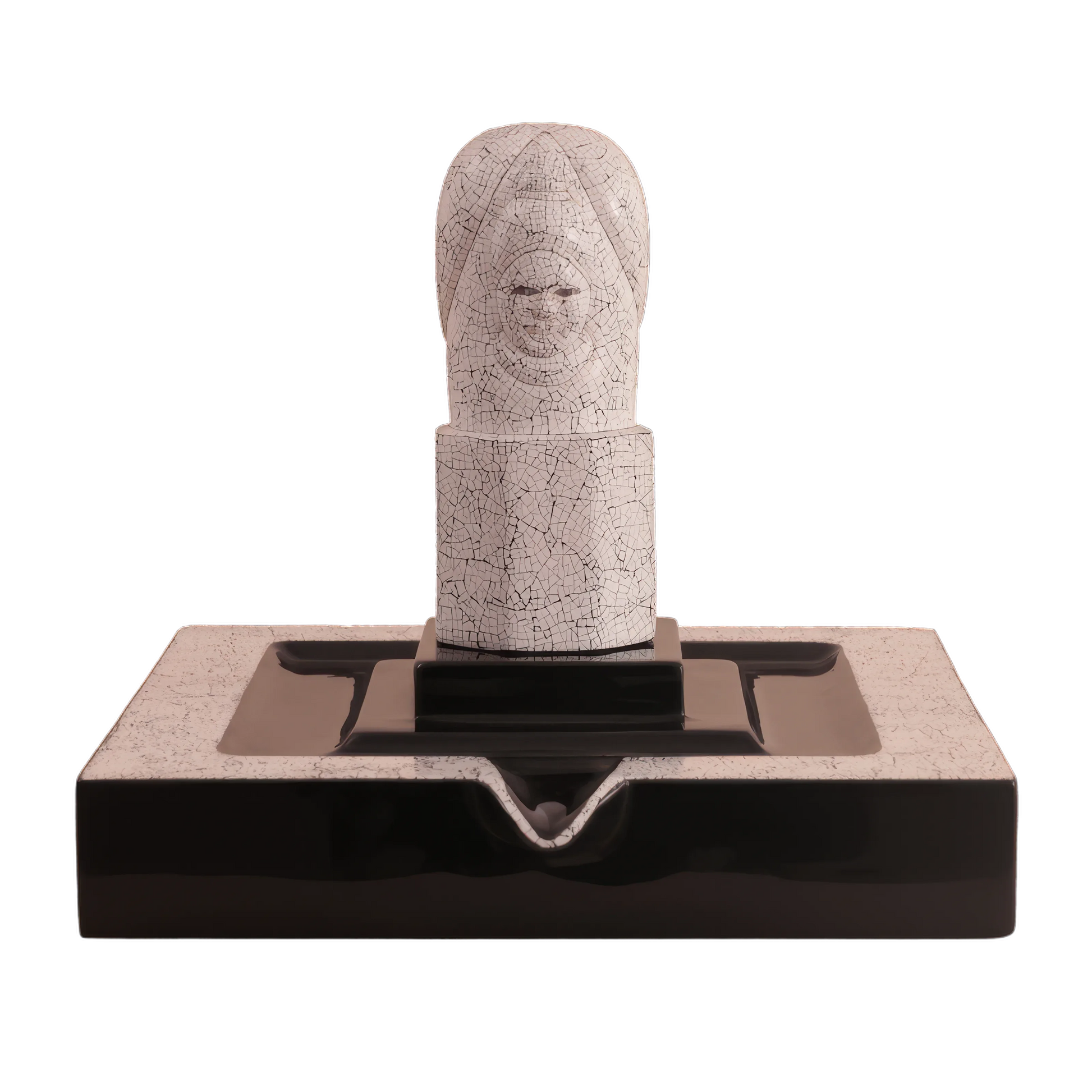 Linga Yoni eggshell lacquer sculpture handcrafted in Siem Reap by Stocker Studio
