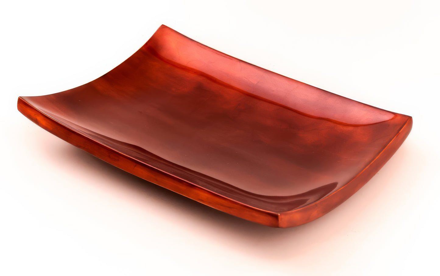 Small copper lacquer sushi plate 25cm handcrafted by Stocker Studio Cambodia