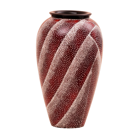 Vase Lacquer Eggshell — natural lacquer with eggshell mosaic — Stocker Studio, Siem Reap, Cambodia