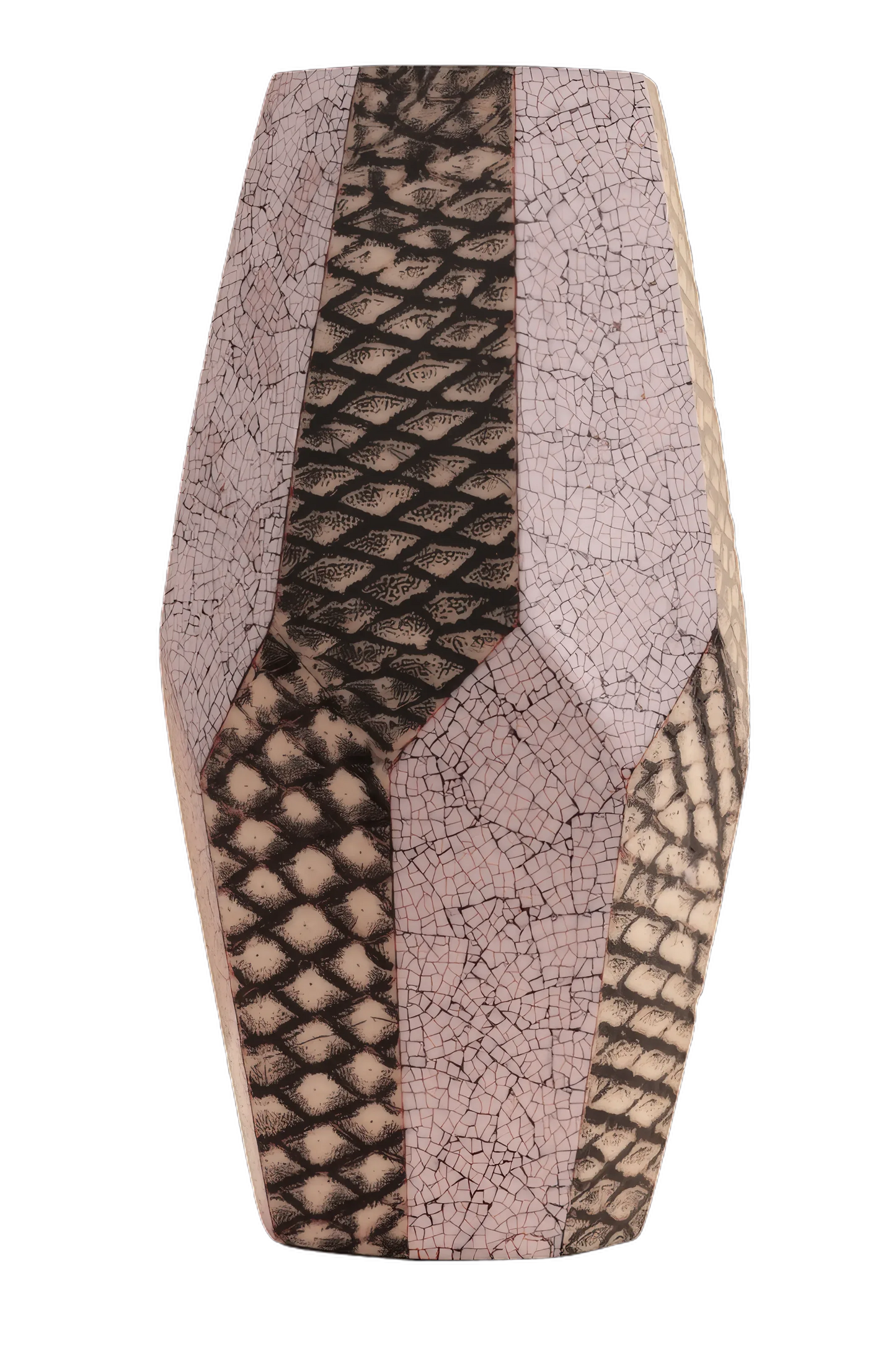 Vase Eggshell Carp — natural lacquer with eggshell mosaic — Stocker Studio, Siem Reap, Cambodia