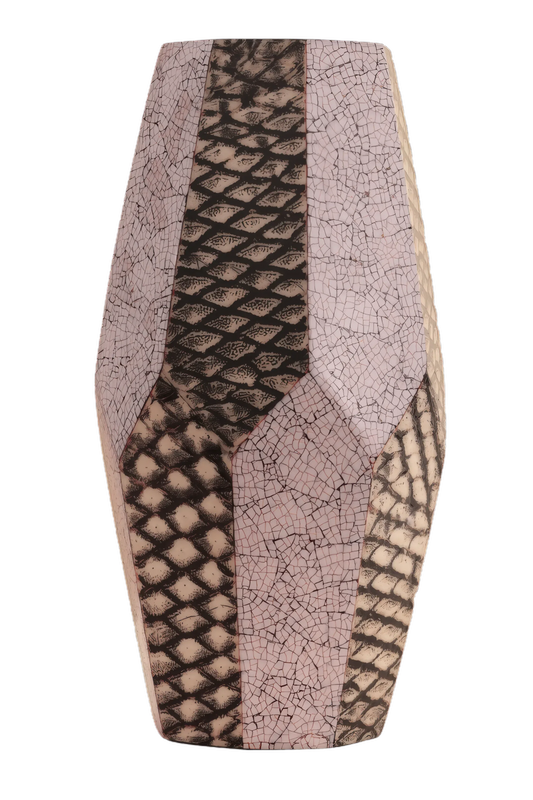 Vase Eggshell Carp — natural lacquer with eggshell mosaic — Stocker Studio, Siem Reap, Cambodia